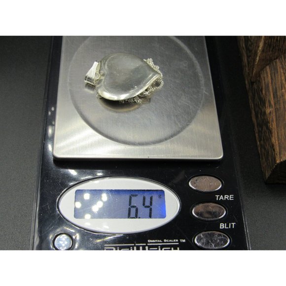 18" Sterling Silver Good Size Heart Love Pendant Necklace Vintage Minimalist - Picture 7 of 7